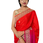 Shaded Gottapatti Work Saree | Orange to Magenta | Jaipurio Designer Collection